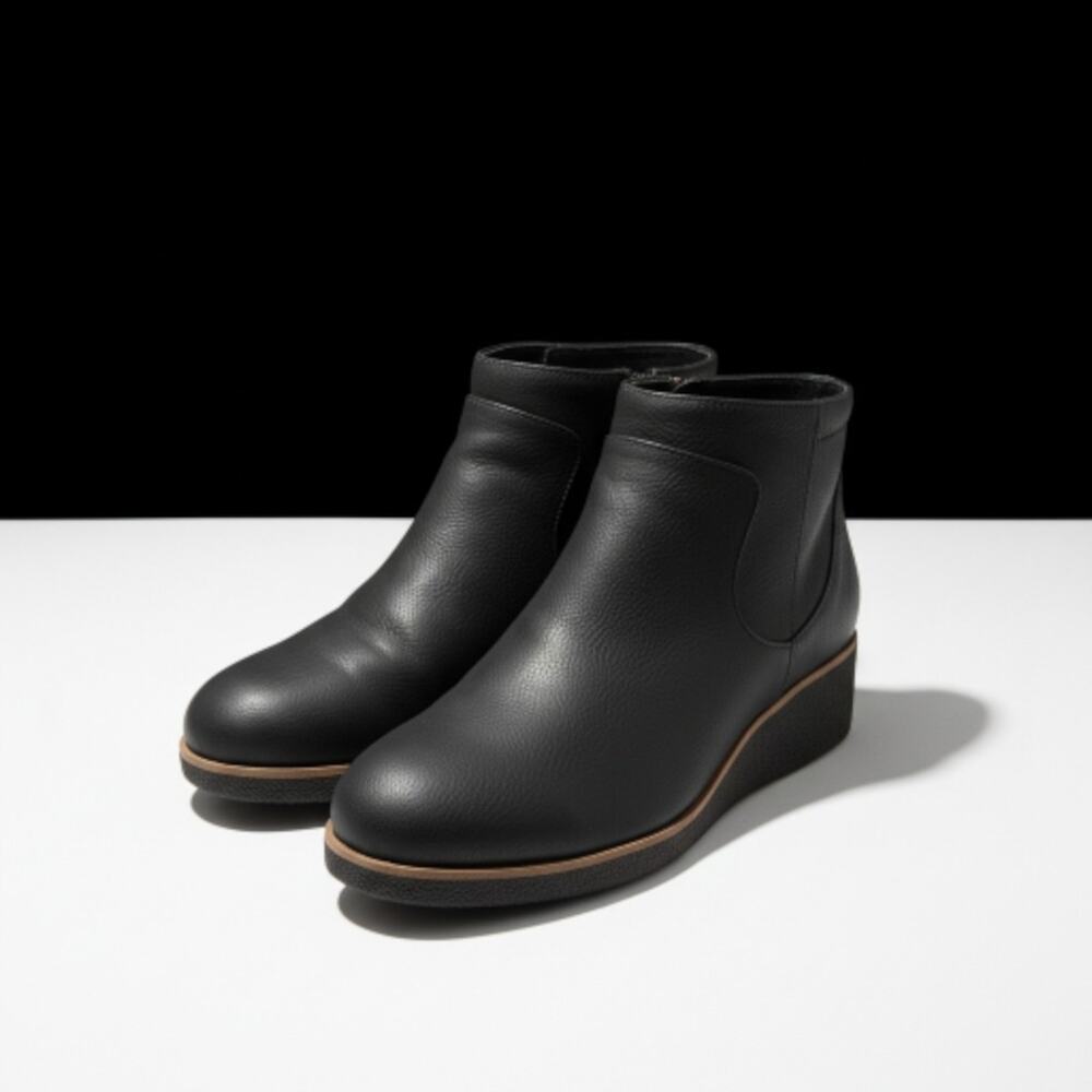 Women's Dr. Scholl's Ankle Boot Bianca Wedge Shoe Size 8 Zipper Chunky Heels